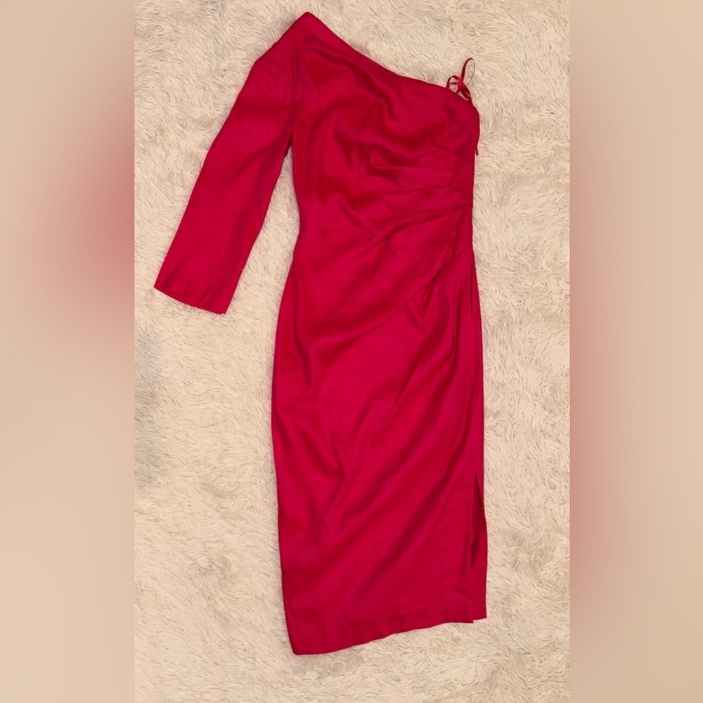 Nwot Veronica Beard Patsy Linen One Shoulder Pink… - image 6